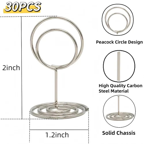 Miniatura 2 de 30 soportes para números de mesa, soporte de alambre para tarjetas de mesa, clips de menú con nombre, soportes de fotos, soportes de fotos