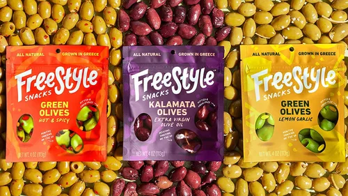 Miniatura 7 de Freestyle Snacks, Paquetes de aperitivos de oliva, como se ve en Shark Tank, aceitunas kalamata frescas sin hueso, marinadas en aceite de oliva