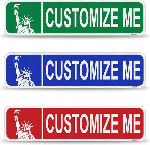 Miniatura 18 de Street Signs - Letreros personalizados con diseño de oso Diseña tu letrero de calle personalizado con color, símbolo de animal, fuente, palabras