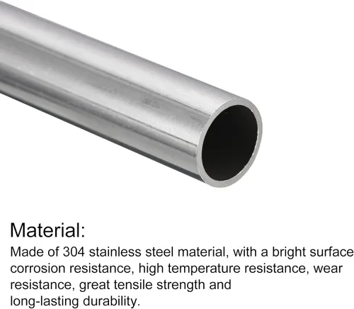 Miniatura 89 de uxcell Tubo de acero inoxidable 304, diámetro exterior de 34 mm x 1,5 mm de espesor de pared, 300 mm de longitud de tubería metálica para maquinaria