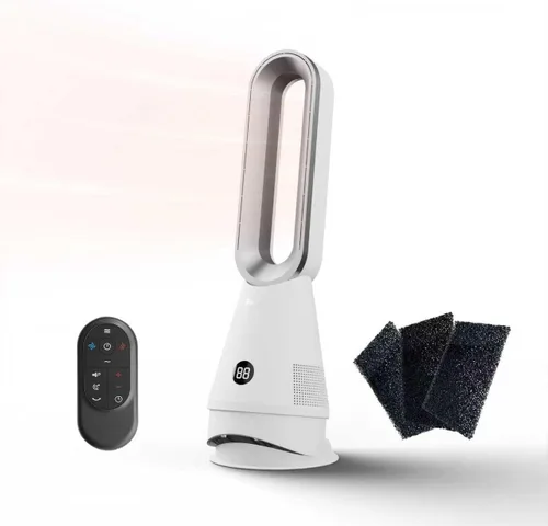 Miniatura 9 de Ventilador sin aspas Faryuan, ventilador de torre combinado de 25 pulgadas con calefacción, enfriamiento y filtro, oscilación de 80° con control
