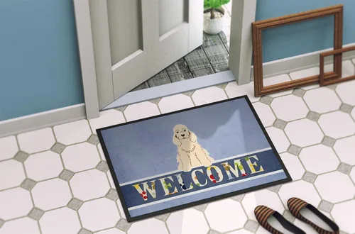 Miniatura 2 de Caroline's Treasures BB5675MAT Cocker Spaniel Buff - Felpudo de bienvenida de 18 x 27 pulgadas, para interiores y exteriores, para entrada