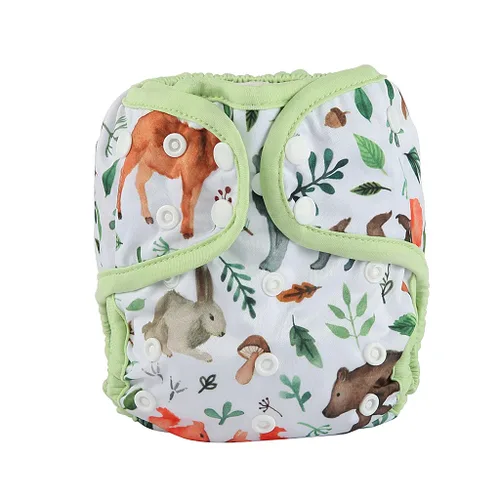 Miniatura 9 de Funda de pañal de tela de talla única con refuerzo doble (dinosaurio bebé), talla única