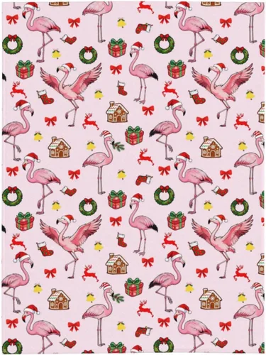 Miniatura 3 de Manta de franela de flamenco de Navidad para niños y mujeres, manta mullida y acogedora de felpa de 50 x 40 pulgadas