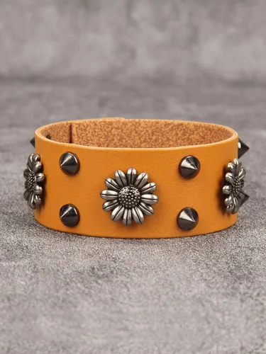 Miniatura 8 de Jeilwiy Pulseras de cuero punk para hombres, pulseras hechas a mano, brazalete ancho, joyería trenzada, color negro y marrón, ajustable, regalos