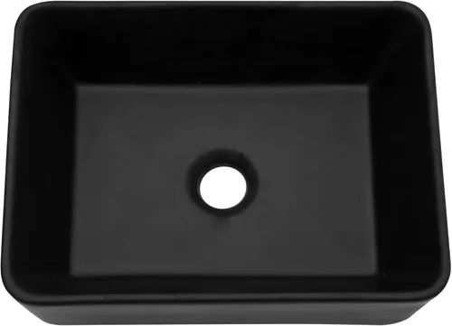 Miniatura 10 de Lordear Lavabo Rectangular de Baño Tipo Vasija 24X14 Pulgadas Lavabos de Baño Blancos de 24 Pulgadas con Borde Negro Lavabo de Cerámica Sobre