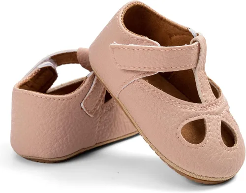 Miniatura 92 de RVROVIC Mocasines de princesa para bebé, zapatos brillantes de Mary Jane, zapatos de cuna de suela suave y ligera de primera calidad, zapatos