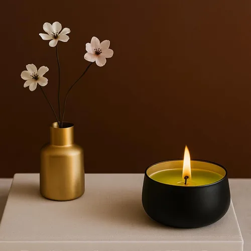 Miniatura 6 de ZENFUN 24 latas de velas negras con tapas, tarros de velas vacías a granel de 8 onzas, recipientes de lata de metal para hacer velas, almacenar