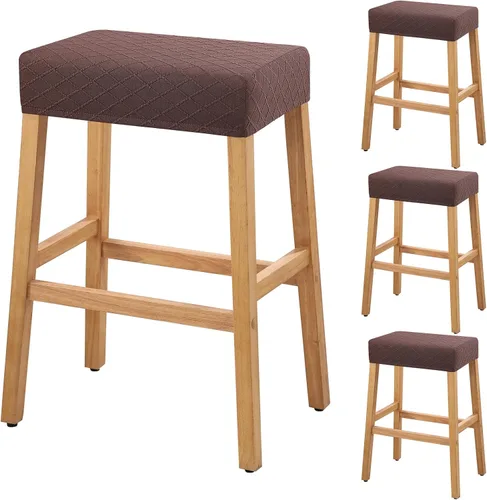 Miniatura 57 de YISUN Fundas de taburete rectangulares, paquete de 2 fundas elásticas impermeables para asiento de silla de montar, taburetes de bar, sillas de bar
