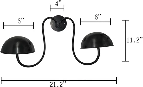 Miniatura 5 de Owlgift Moderno estante de metal montado en la pared para sombreros/peluca soporte de exhibición con 2 ganchos circulares para sombreros, color negro