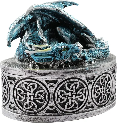 Miniatura 5 de Caja de almacenamiento única de regalo de dados DND con patrón de dragón, gran caja de regalo DND, juegos de mesa MTG de mazmorras y dragones