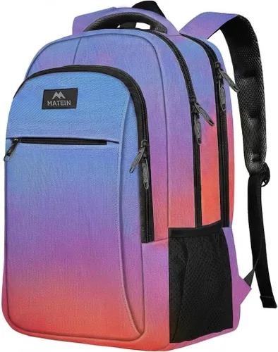 Miniatura 15 de MATEIN - Mochila de viaje para laptop, mochila empresarial antirrobo, delgada, resistente, puerto de carga USB, impermeable, para universidad o Gris