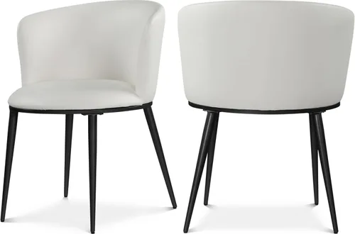Miniatura 7 de Meridian Furniture Skylar Collection Modern Silla de comedor tapizada contemporánea con respaldo redondeado y patas de hierro resistentes, juego