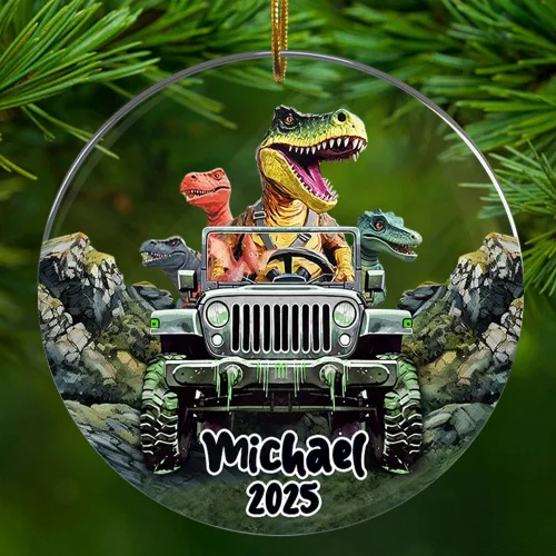 Miniatura 12 de Adorno de dinosaurio personalizado para niños, niñas, hija, hijo, dinosaurio, decoración artesanal, adornos acrílicos con nombre personalizado