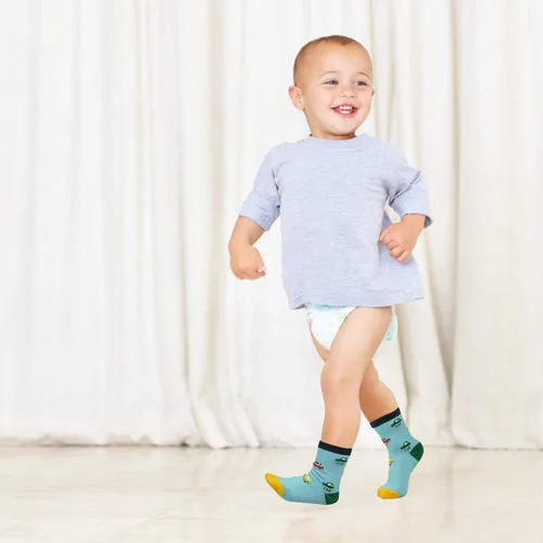Miniatura 2 de 12 pares de calcetines antideslizantes antideslizantes para niños, calcetines de algodón para niños de 1-33-55-7 años de edad, niños y niñas