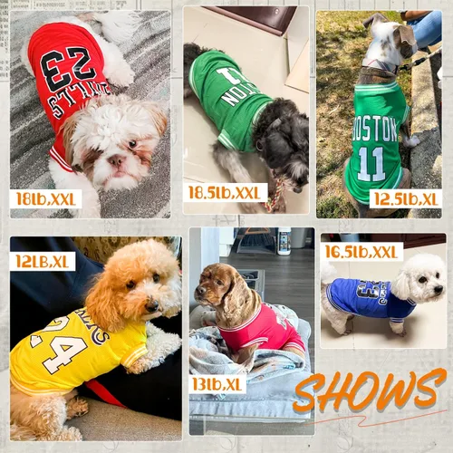 Miniatura 5 de Ropa para perros Camiseta transpirable de malla de baloncesto, ropa para mascotas, ropa deportiva para cachorros, camisa para perros de moda de Rojo
