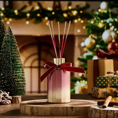 Miniatura 3 de Airkeep - Juego de Difusor de Cañas - Especias Navideñas Difusor de Canas Navideño con 8 Varillas de Junco - Difusor de Aceite Perfumado