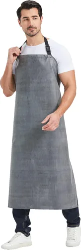 Miniatura 6 de Nanxson Delantal impermeable de goma gruesa, resistente a los productos químicos, delantal resistente ajustable para lavavajillas, jardinería