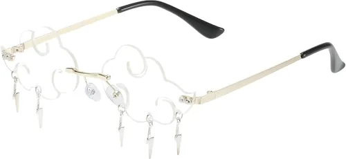 Dollger Gafas de sol sin montura para mujer, retro, coloridas, para Halloween, rave, de los años 90, lindas gafas de sol divertidas para fiesta de