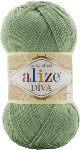 Miniatura 11 de Alize Diva Silk Effect 100% hilo acrílico de microfibra, 1 madejas de bola de 3.53 oz 383yds color (1 - crema)