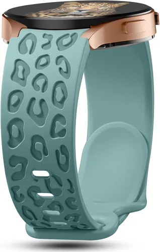 Miniatura 18 de Bandas grabadas sin huecos con diseño de leopardo compatibles con Samsung Galaxy Watch 6/5/4 Band 40mm 44mm, Watch 6 47mm 43mm, 5 Pro 45mm, Watch 4