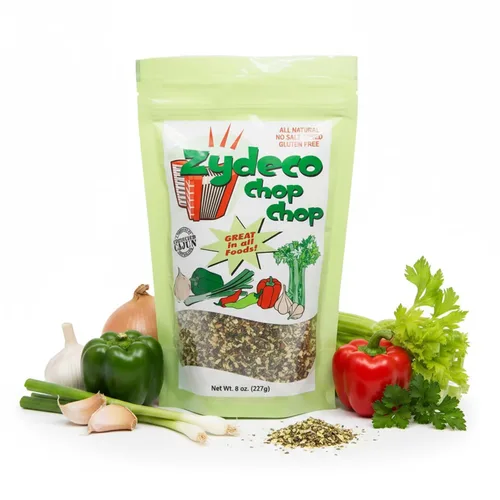 Zydeco Chop Chop Cajun Trinity condimento – Cebolla deshidratada, pimiento, ajo y apio – Sin sal, sin gluten, mezcla de verduras totalmente natural