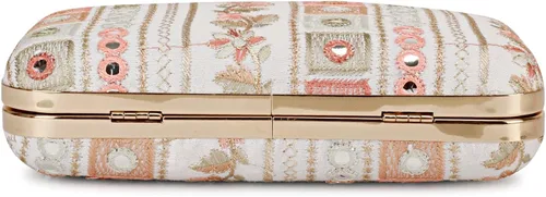 Miniatura 4 de LONGING TO BUY Embrague de caja de diseño hecho a mano para mujeres, embrague bordado Zari para mujeresembrague de mano para mujeres