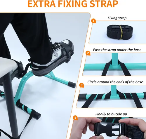Miniatura 7 de RYGEO Mini bicicleta estática para ejercicios de recuperación de piernas y brazos, bicicleta de piso ligera y portátil Verde