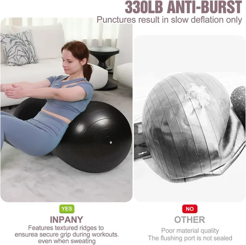Miniatura 7 de INPANY Peanut Ball - Exercise Ball for Labor Birthing, Anti-Burst Physical Therapy for Kids, Core Strength, Flexible Seating, Home & Gym Fintness