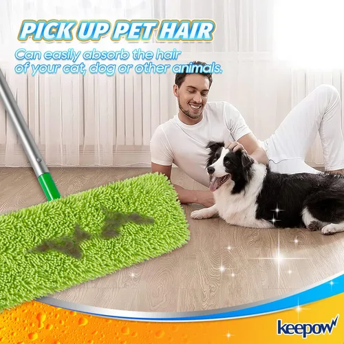Miniatura 4 de KEEPOW Almohadillas XL reutilizables para trapeador compatibles con Swiffer XL Sweeper, paños de trapear secos extra grandes, paños de trapear