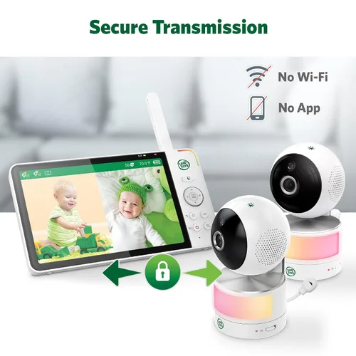 Miniatura 6 de LeapFrog LF920-2HD Monitor de bebé de video de 2 cámaras con pantalla HD de 7 pulgadas, pantalla dividida, visión nocturna a color de 1080p