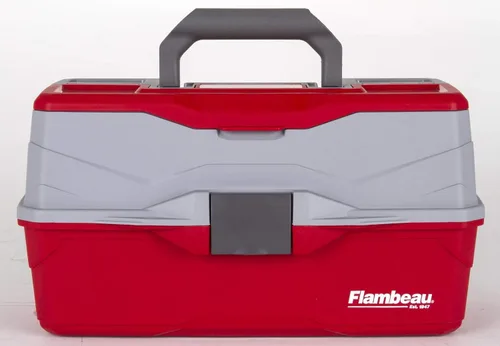 Miniatura 2 de Flambeau Outdoors 6383TB - Caja de aparejos de 3 bandejas, organizador clásico de almacenamiento de señuelos de pesca, caja de aparejos portátil