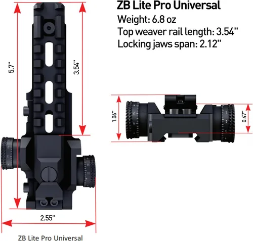 Miniatura 5 de Picatinny - Elevador de riel ajustable y elevación, elevador óptico universal Picatinny Rail Mount, mira de montaje de alcance para visión de punto