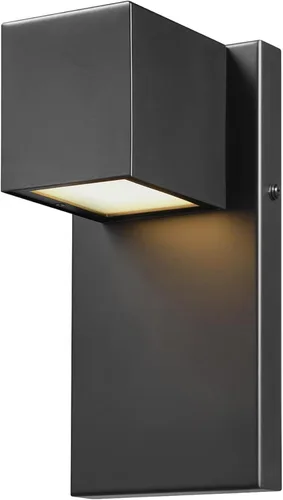 Miniatura 10 de Aplique de pared Globe Electric 60000022 para exterior con LED integrado de 11,5 W, negro mate, acento dorado, 400 lúmenes, 3000 Kelvin, 90 CRI