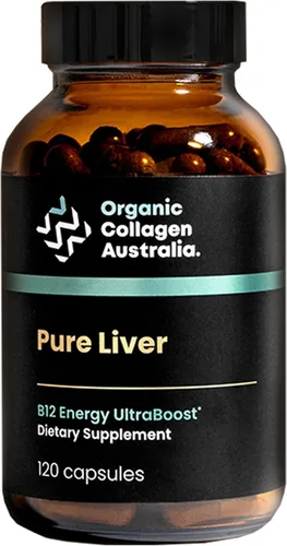 Organic Collagen Australia Cápsulas de hígado puro, alimentadas con pasto y criadas en pastos, fuente de energía B12, apoyo inmunológico, fuerza