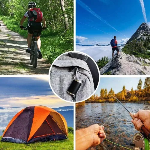 Miniatura 5 de Hourwof Cenicero portátil de metal con tapa, cenicero de bolsillo para cigarrillos, bandejas de ceniza de viaje con llavero, negro ovalado