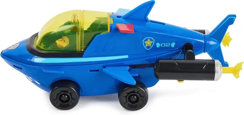 Miniatura 7 de PAW Patrol Aqua Pups, Chase - Vehículo transformador de tiburón con figura de acción coleccionable, juguetes para niños a partir de 3 años