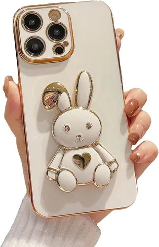 Miniatura 18 de Estuche con soporte de conejo de corazón para Xiaomi Redmi Note 10S, galvanizado suave TPU protector delgado a prueba de golpes con lindo conejito