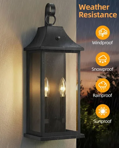 Miniatura 5 de RAYVO Luces de pared grandes de 21.5 pulgadas para exteriores del atardecer al amanecer, modernas lámparas exteriores de granja, aplique de porche