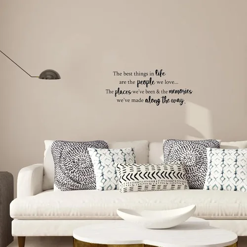 Miniatura 3 de Calcomanías de vinilo con texto en inglés "The Best Things in Life are The People We Love The Places We Been and The Memories