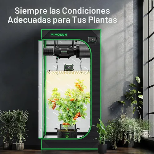 Miniatura 8 de VIVOSUN GIY - Sistema de tienda de cultivo inteligente 2 x 2, kit de tienda de cultivo integrado con WiFi, con ventilación y circulación automática