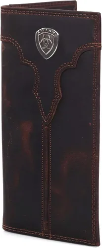 Miniatura 6 de ARIAT Western Wallet Mens Rodeo Center Bump Shield Marrón A3550002