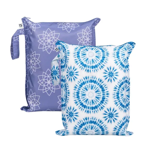 Miniatura 41 de Tiny Twinkle Bolsas Húmedas a Prueba de Desorden Paquete de 2 Bolsas Húmedas Reutilizables e Impermeables para Trajes de Baño Ropa de Bebé