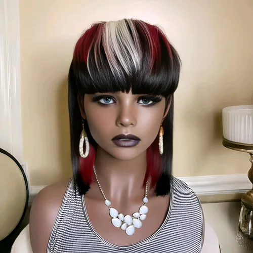 Miniatura 4 de FCHW - Pelucas de pelo corto para mujer, corte Pixie, pelucas brasileñas, corte Pixie para mujer, pelucas cortas con flequillo, peluca en capas