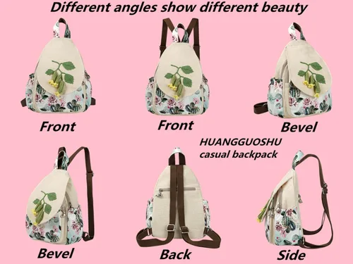 Miniatura 16 de HUANGGUOSHU Mochila de algodón tejida de algodón bohemio con bordado de lona estilo bohemio con múltiples bolsillos retro linda mochila cartera