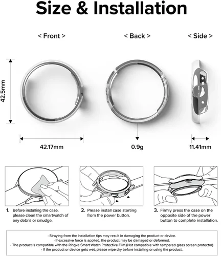 Miniatura 9 de Ringke Delgado [material antiamarillento/paquete de 2] compatible con la funda de Google Pixel Watch, funda resistente y transparente sólida +
