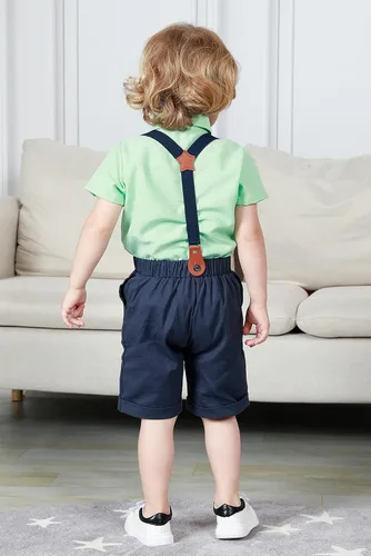 Miniatura 3 de A&J DESIGN Traje de caballero para bebé, 2 piezas, camisa y pantalones