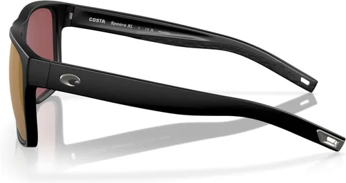 Miniatura 11 de Costa Man - Gafas de sol con montura negra mate, lentes de espejo verde, 2.323 in