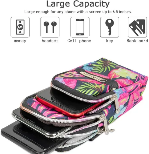 Miniatura 2 de Brazalete deportivo para correr al aire libre, a prueba de sudor, con bolsa para el brazo, correa para el hombro, cartera cruzada, bolsa casual