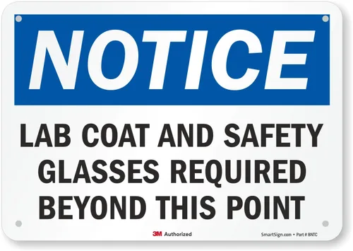 Miniatura 2 de SmartSign Aviso - Se requiere bata de laboratorio y gafas de seguridad Plástico de 7 x 10 pulgadas